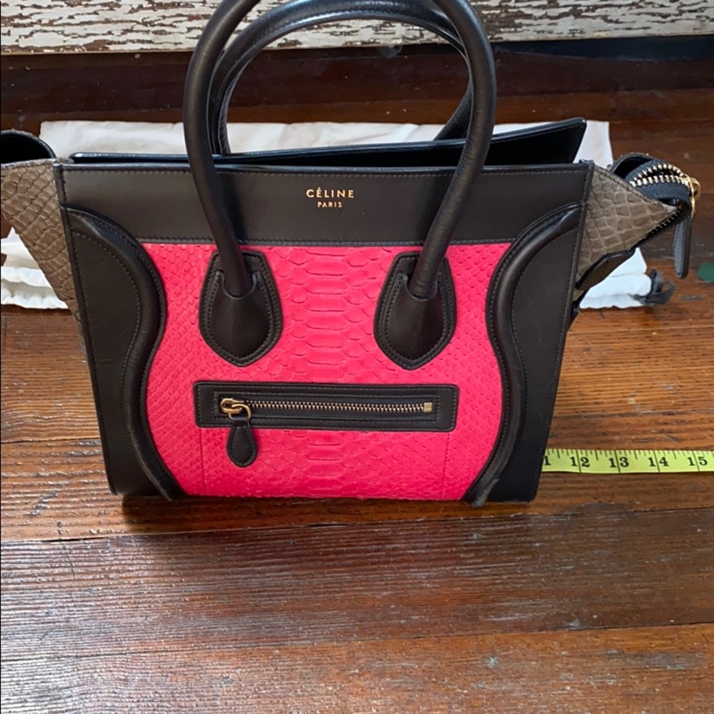 Celine Micro Luggage Python Embossed - image 8